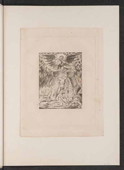 Jobs Zonen en Dochters Overweldigd door Satan door William Blake
