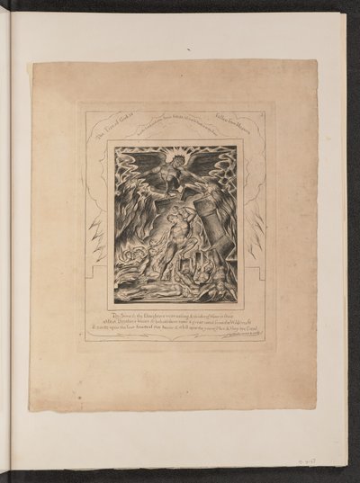 Jobs Zonen en Dochters Overweldigd door Satan door William Blake