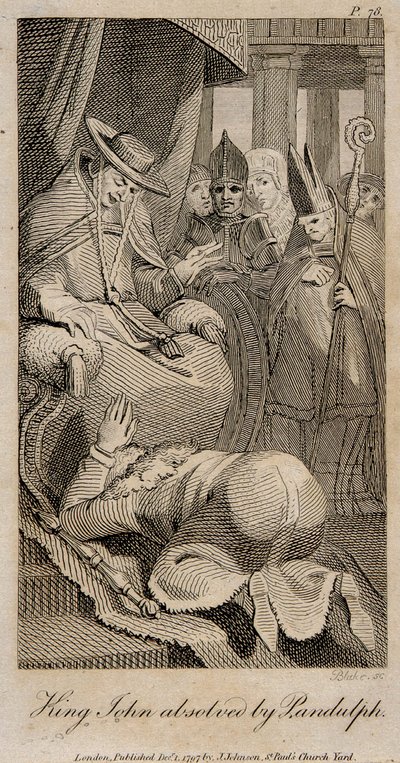 Koning Jan vergeven door Pandulph Na Henry Fuseli, 1798 door William Blake