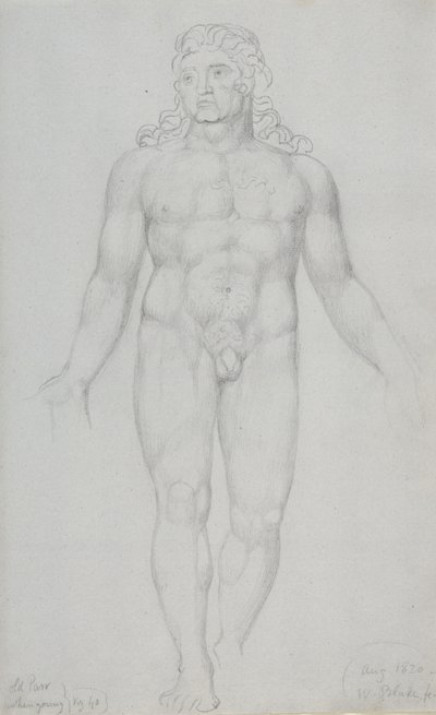 Old Parr toen hij jong was, 1820 door William Blake