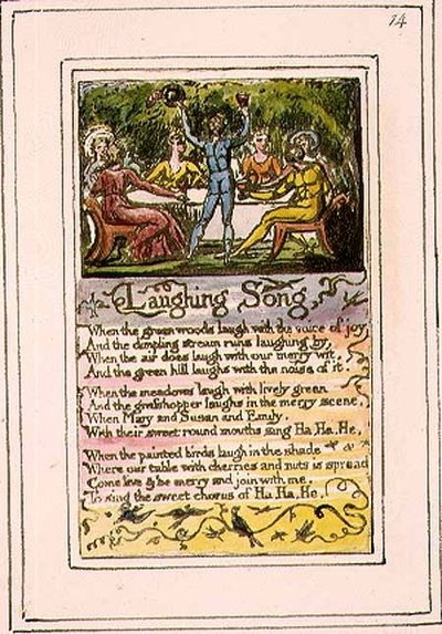 Lachend Lied: plaat 14 uit Songs of Innocence and of Experience (kopie R) door William Blake