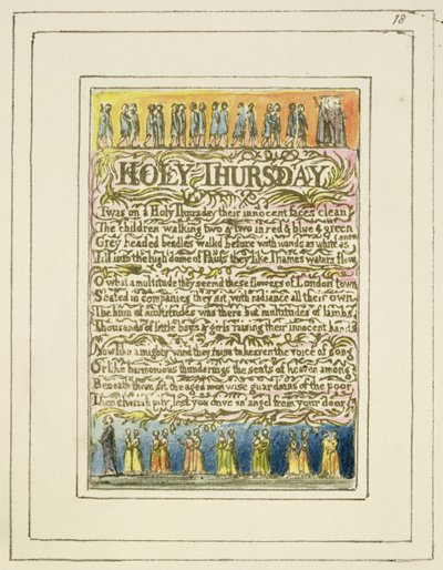 Heilige Donderdag: plaat 18 uit Songs of Innocence and of Experience (kopie R) door William Blake