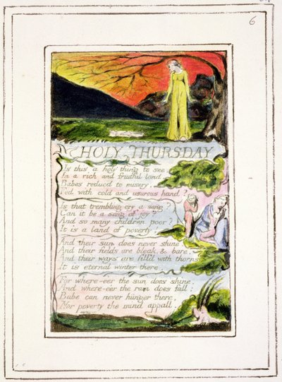 Heilige Donderdag: plaat 34 uit Songs of Innocence and of Experience (kopie R) ca. 1802-08 door William Blake