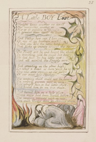 P.124-1950.pt53 Een Kleine Jongen Verloren: plaat 53 uit Songs of Innocence and of Experience (kopie R) c.1802-08 door William Blake