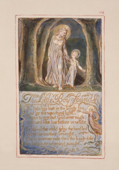 P.125-1950.pt14 De Kleine Jongen Gevonden: plaat 14 uit Songs of Innocence and of Experience (kopie AA) c.1815-26 door William Blake