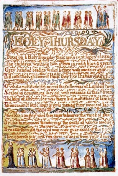Witte Donderdag: plaat 19 uit Songs of Innocence and of Experience (kopie AA) ca. 1815-26 door William Blake