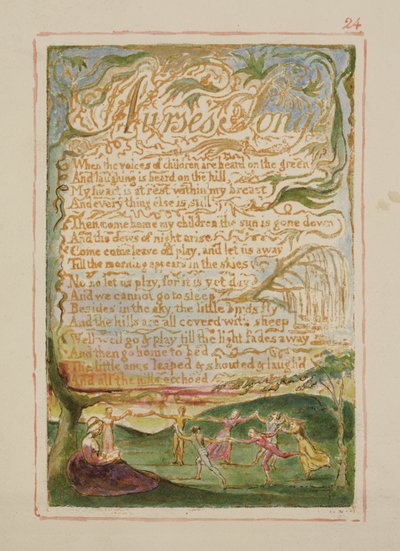 P.125-1950.pt24 Lied van de Verpleegster: plaat 24 uit Songs of Innocence and of Experience (kopie AA) c.1815-26 door William Blake