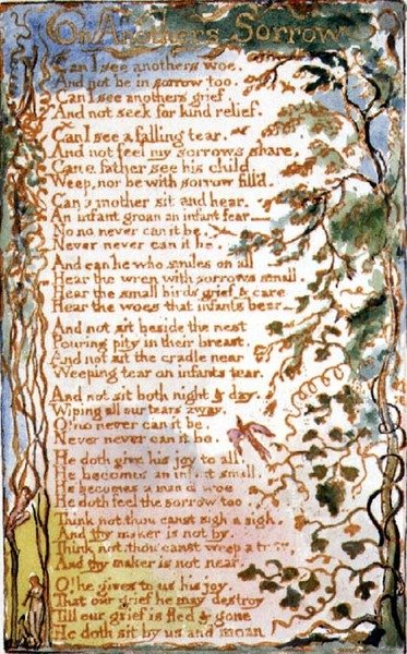 Over andermans verdriet: plaat 27 uit Songs of Innocence and of Experience (kopie AA) ca. 1815-26 door William Blake