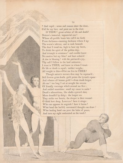 En flauw; zintuig en rede wijzen de deur door William Blake