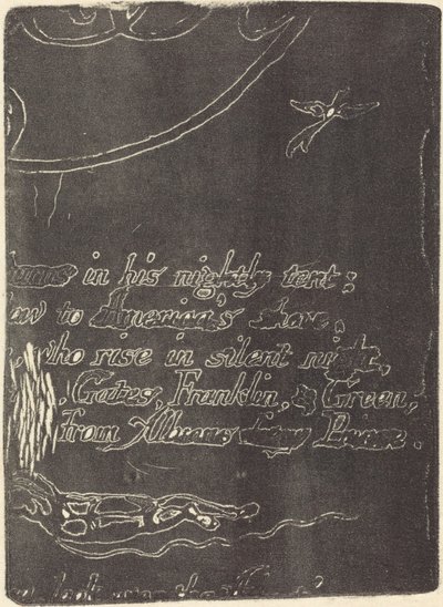Herdruk van fragment van geannuleerde plaat voor A Prophecy, 1793 door William Blake