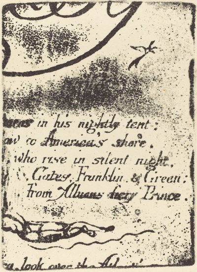 Herdruk van fragment van geannuleerde plaat voor A Prophecy door William Blake