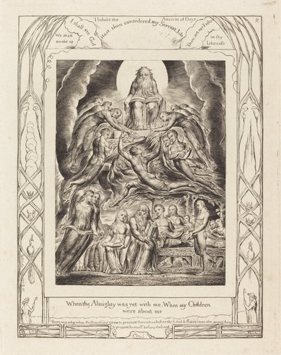 Satan voor de troon van God door William Blake