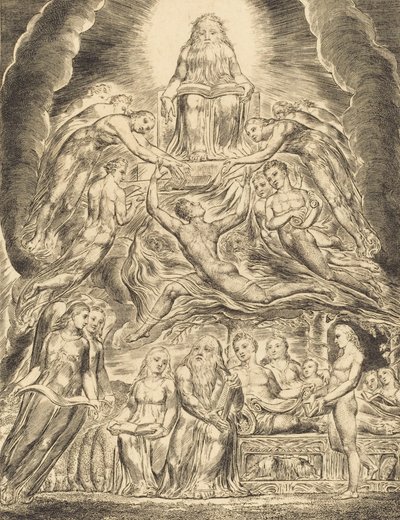 Satan voor de Troon van God door William Blake