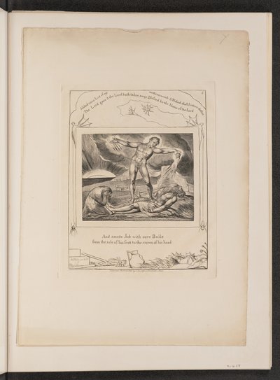Satan slaat Job met zweren door William Blake