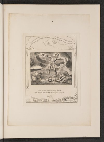Satan slaat Job met zweren door William Blake