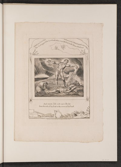 Satan slaat Job met zweren door William Blake