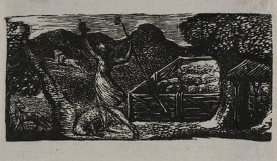 Herder Jaagt Wolf Weg, uit De Pastoralen van Vergilius door William Blake