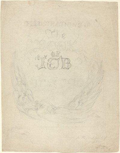 Schets voor de titelpagina van de gegraveerde illustraties bij het Boek van Job door William Blake