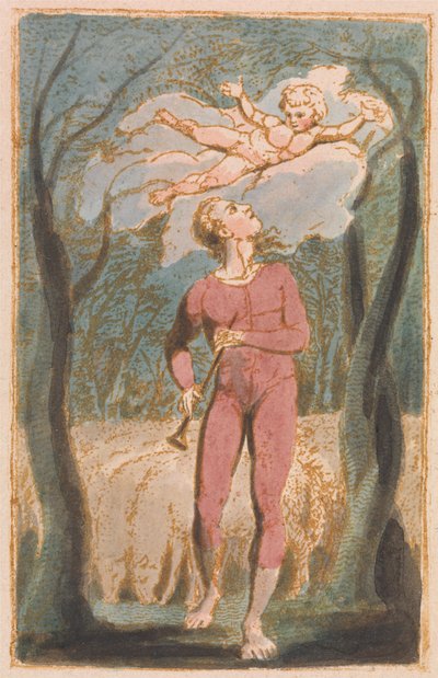 Liederen van Onschuld, Plaat 1, Frontispice (Bentley 2) door William Blake