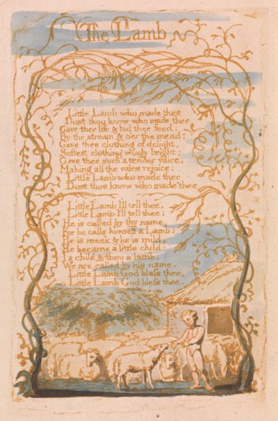 Liederen van Onschuld, Plaat 8, Het Lam (Bentley 8) door William Blake