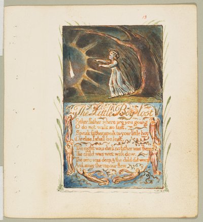 Songs of Innocence and of Experience: Little Boy Lost, ca. 1825 door William Blake