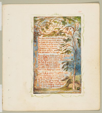 Songs of Innocence and of Experience: Night, ca. 1825 door William Blake
