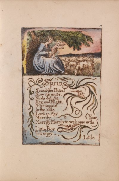 Liederen van Onschuld en Ervaring, Plaat 11, Lente (Bentley 22) door William Blake