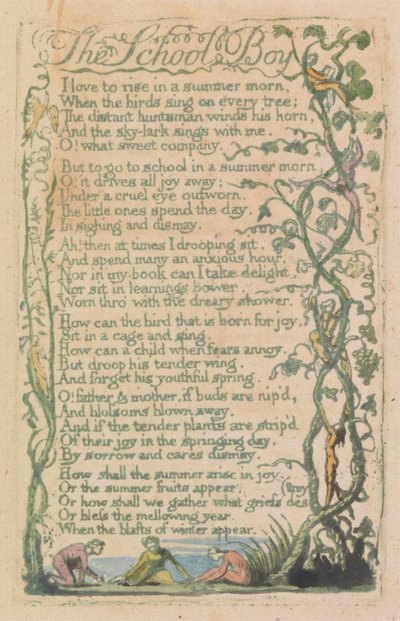 Songs of Innocence and of Experience, Plaat 12, "Lente" (Bentley 23) door William Blake