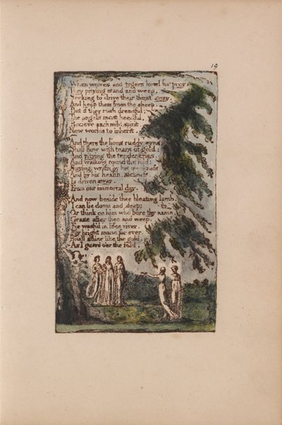 Liederen van Onschuld en Ervaring, Plaat 19, Nacht (Bentley 21) door William Blake