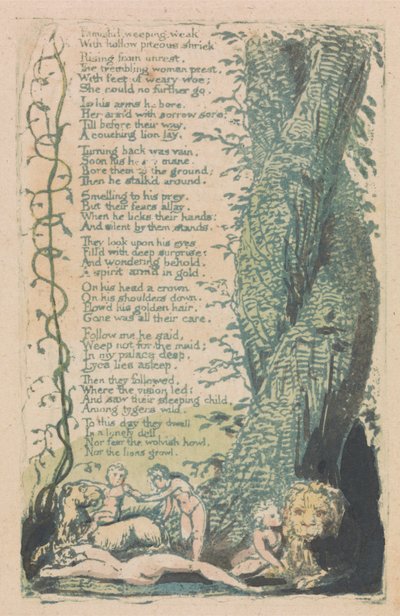 Songs of Innocence and of Experience, Plaat 22, Het Kleine Meisje Gevonden (Bentley 36) door William Blake