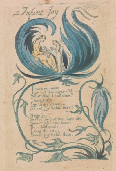 Songs of Innocence and of Experience, Plaat 28, Vreugde van de Baby (Bentley 25) door William Blake
