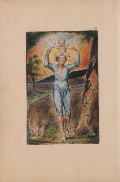 Liederen van Onschuld en Ervaring, Plaat 29, Ervaring Frontispice (Bentley 28) door William Blake