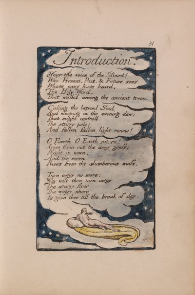 Songs of Innocence and of Experience, Plaat 31, Introduction (Bentley 30) door William Blake