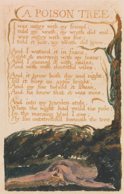 Songs of Innocence and of Experience, Plaat 41, "A Poison Tree" (Bentley 49) door William Blake