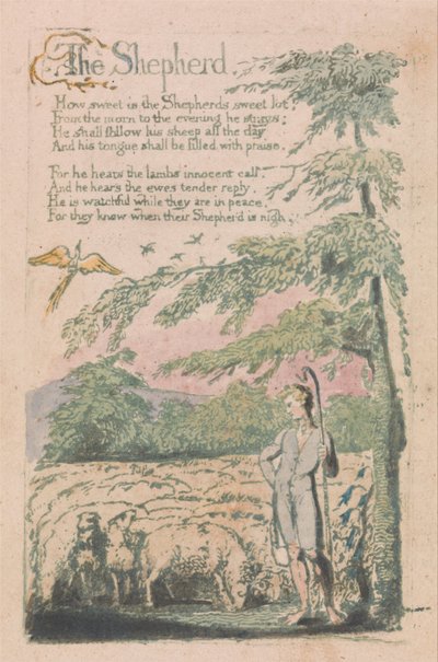 Liederen van onschuld en ervaring, Plaat 4, De herder (Bentley 5) door William Blake