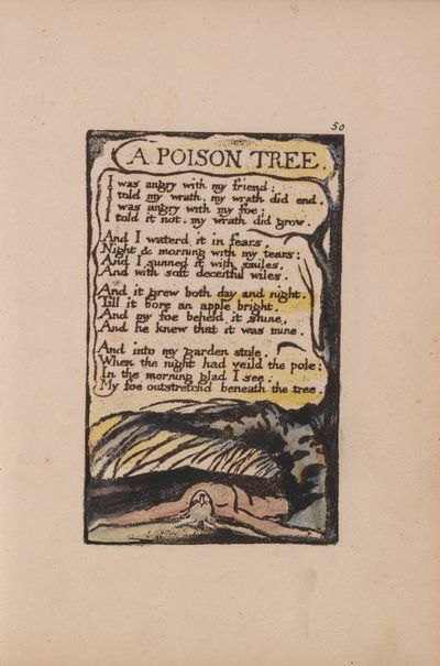 Liederen van Onschuld en Ervaring, Plaat 50, Een Gifboom (Bentley 49) door William Blake