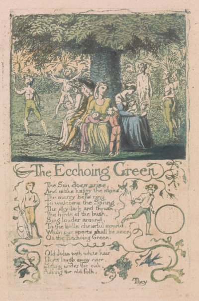 Songs of Innocence and of Experience, Plaat 8, "The Ecchoing Green" (Bentley 6) door William Blake