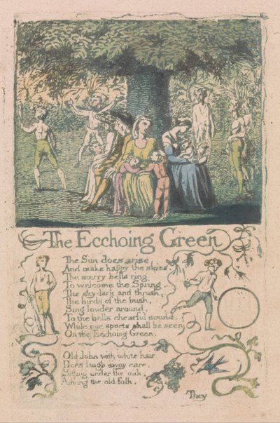 Songs of Innocence and of Experience, Plaat 8, Het Weerkaatsende Groen (Bentley 6) door William Blake