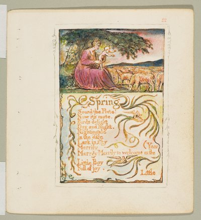 Songs of Innocence and of Experience: Spring, ca. 1825 door William Blake