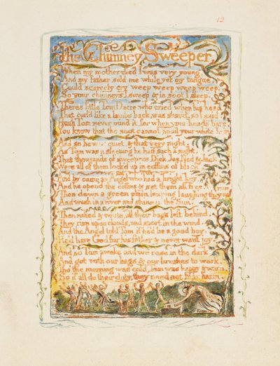 Songs of Innocence and of Experience: De Schoorsteenveger, ca. 1825 door William Blake