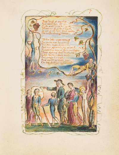 Songs of Innocence and of Experience: The Ecchoing Green tweede plaat, ca. 1825 door William Blake