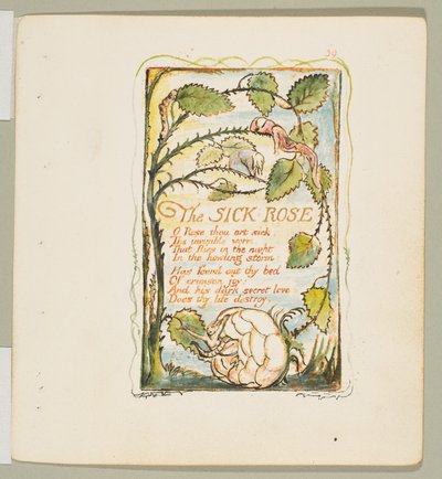 Songs of Innocence and of Experience: The Sick Rose door William Blake