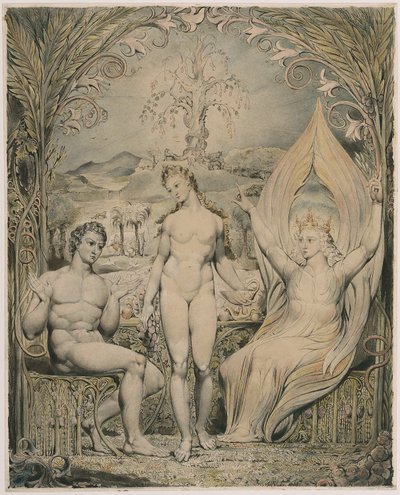 De aartsengel Rafaël met Adam en Eva (Illustratie bij Milton