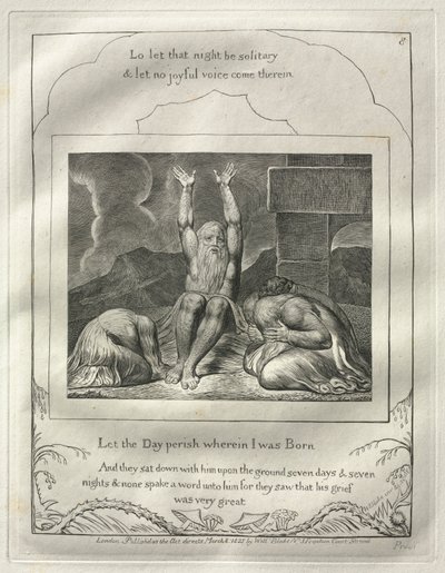 Het Boek Job: Nr. 8, Laat de dag vergaan waarop ik geboren ben door William Blake