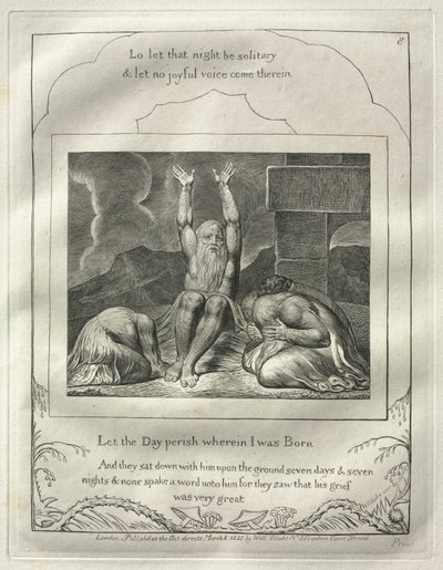 Het boek Job: Nr. 8, Laat de dag vergaan waarop ik geboren ben, 1825 door William Blake