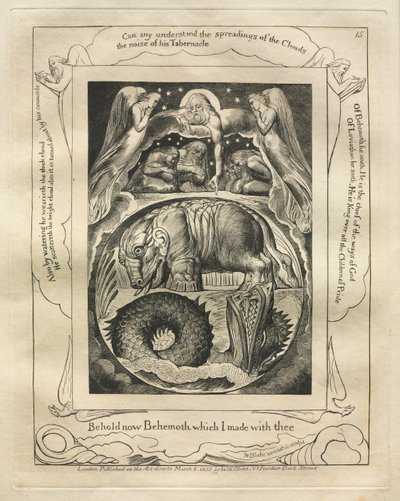Het Boek van Job: Pl. 15, Zie nu Behemoth die ik met jou heb gemaakt door William Blake