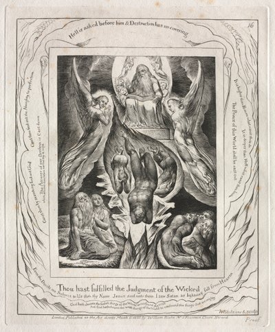 Het Boek Job: Pl. 16, Jij hebt het Oordeel van de Slechten vervuld door William Blake