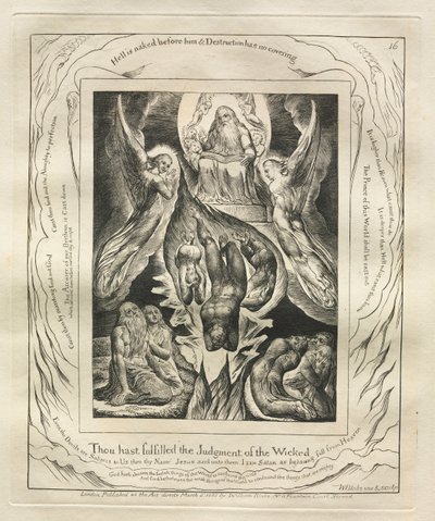 Het Boek van Job: Pl. 16, Jij hebt het oordeel van de goddelozen vervuld door William Blake