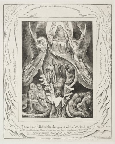 Het Boek van Job: Pl. 16, Gij hebt het oordeel van de goddelozen vervuld door William Blake