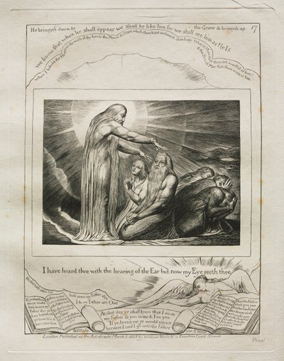 Het Boek van Job: Pl. 17, Ik heb u gehoord met het gehoor van het oor maar nu mijn oog..., 1825 door William Blake